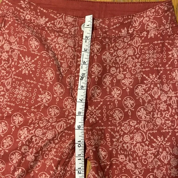 Red Patterned Flare Pants - Picture 3 of 5